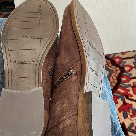 Franco Sarti ankle boots 9 wine brown very good condition leather fabric upper - Picture 10 of 14